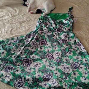 Jukua Jordan scoop neck lined dress sleeveless zipper back bow on shoulder sz 16